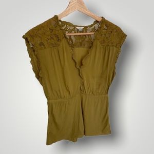 Fossil • Green Lace Blouse